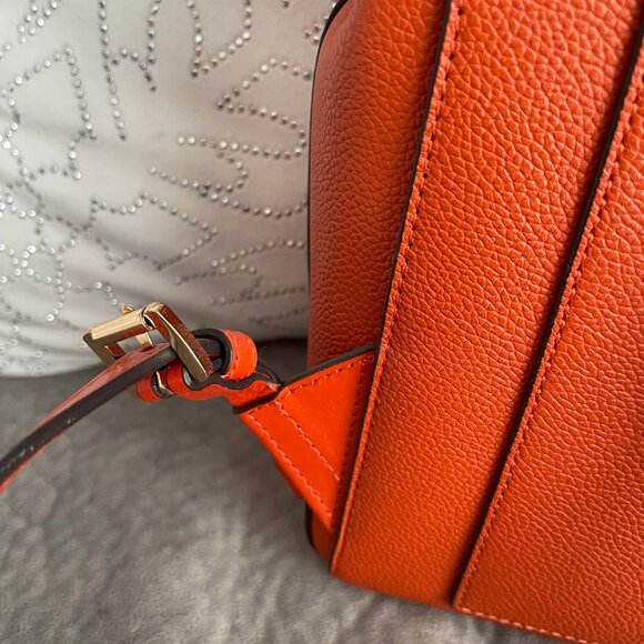 EUC Orange & Gold MK Michael Kors Pebble Leather Backpack! - Picture 5 of 6